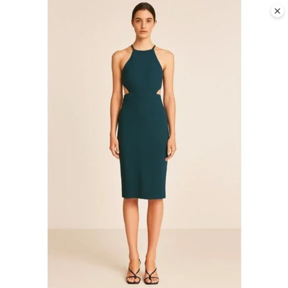 Astr Teal Cutout Dress